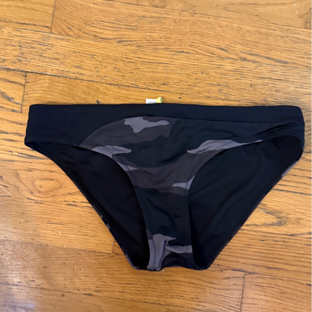 Athleta Black Camouflage bikini bottoms